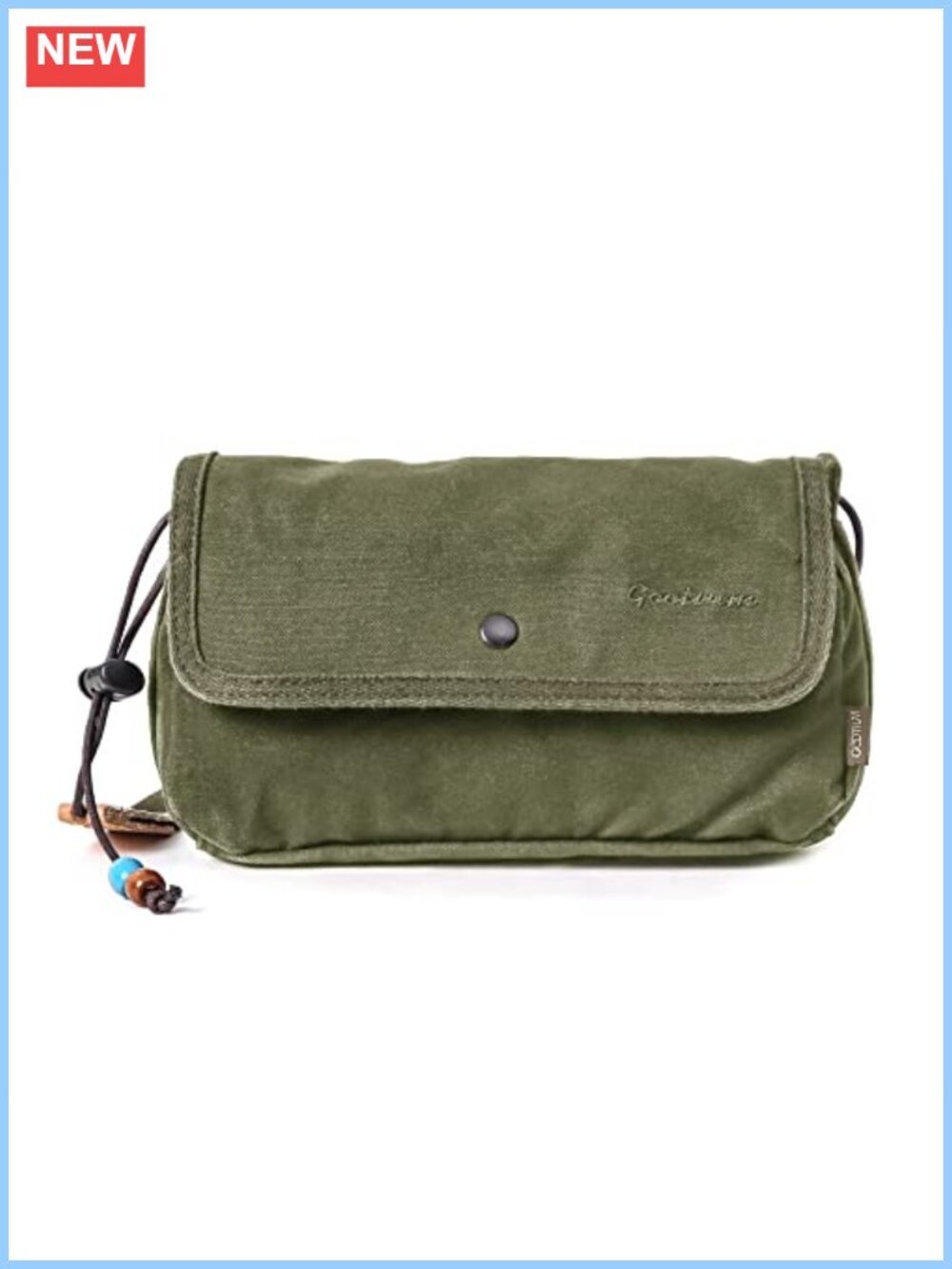 Canvas Crossbody Purse with Leather Trim Shoulder Bag Sling Pouch